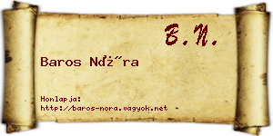 Baros Nóra névjegykártya